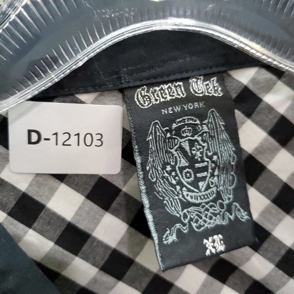 Green Tek Men Button Up Shirt XL White Check Pearl Snap Western - Picture 6 of 8